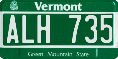 VT license plate ALH735