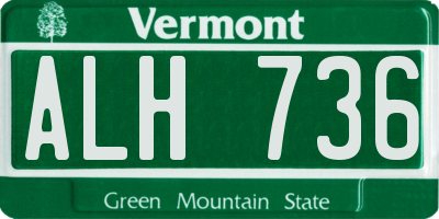 VT license plate ALH736