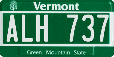 VT license plate ALH737