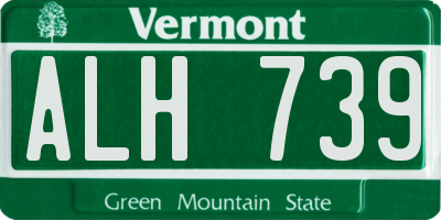 VT license plate ALH739