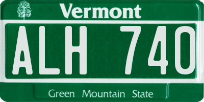 VT license plate ALH740