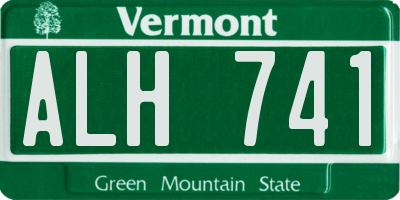 VT license plate ALH741