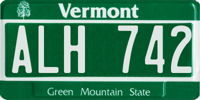 VT license plate ALH742