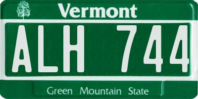 VT license plate ALH744