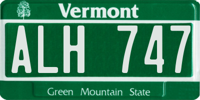 VT license plate ALH747