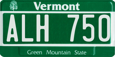 VT license plate ALH750