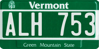 VT license plate ALH753