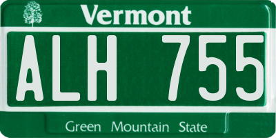 VT license plate ALH755