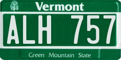 VT license plate ALH757
