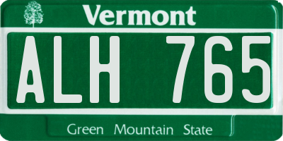 VT license plate ALH765