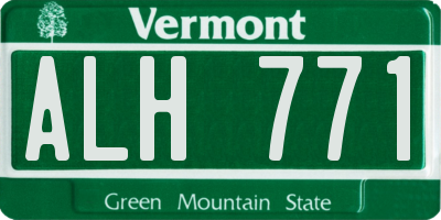 VT license plate ALH771