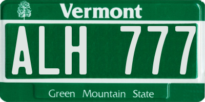 VT license plate ALH777
