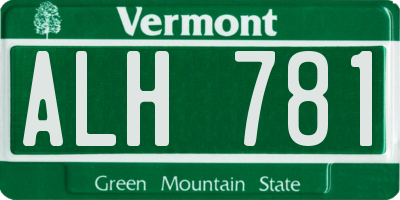 VT license plate ALH781