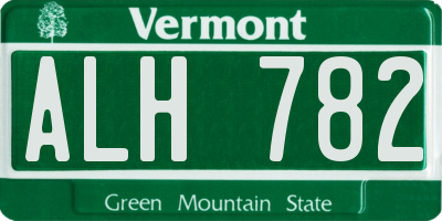 VT license plate ALH782