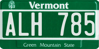 VT license plate ALH785