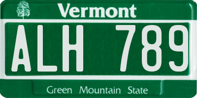 VT license plate ALH789