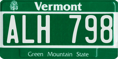 VT license plate ALH798