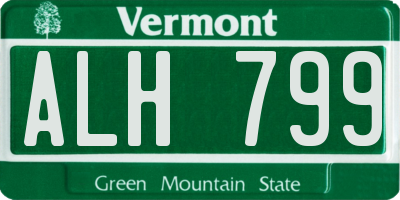 VT license plate ALH799