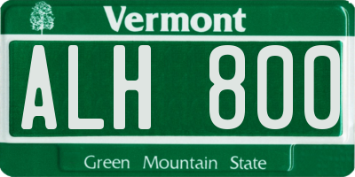 VT license plate ALH800