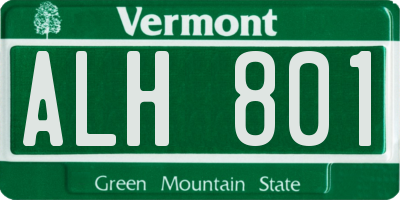 VT license plate ALH801