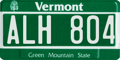 VT license plate ALH804