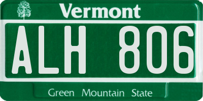 VT license plate ALH806