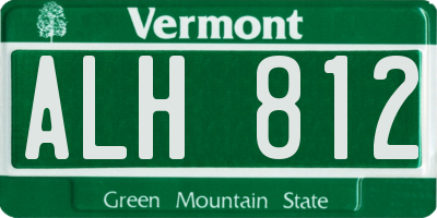VT license plate ALH812