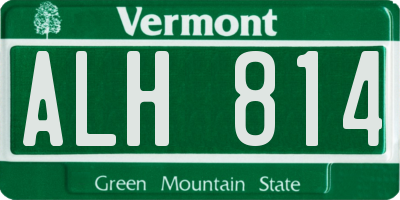 VT license plate ALH814