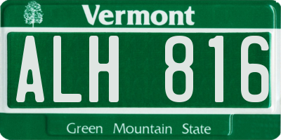 VT license plate ALH816