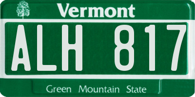 VT license plate ALH817