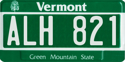 VT license plate ALH821