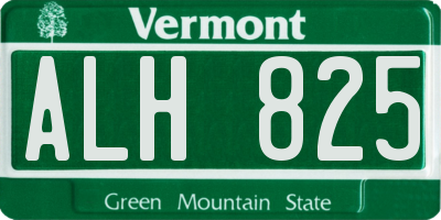 VT license plate ALH825