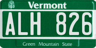 VT license plate ALH826