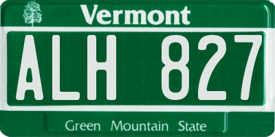 VT license plate ALH827