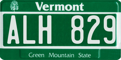 VT license plate ALH829