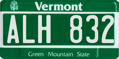 VT license plate ALH832