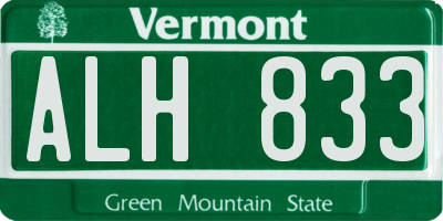 VT license plate ALH833