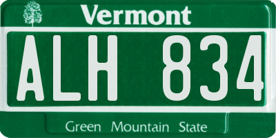 VT license plate ALH834
