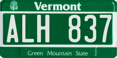 VT license plate ALH837