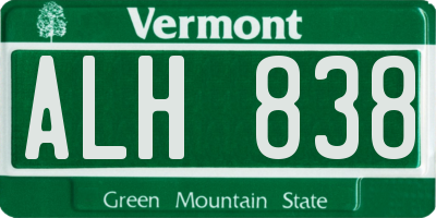 VT license plate ALH838