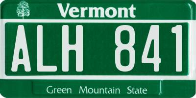 VT license plate ALH841