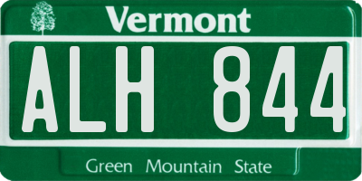 VT license plate ALH844