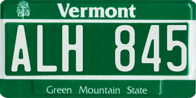 VT license plate ALH845
