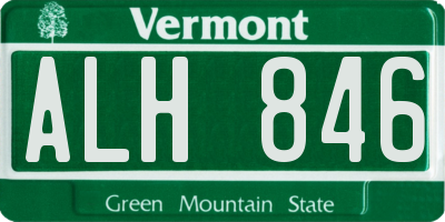 VT license plate ALH846