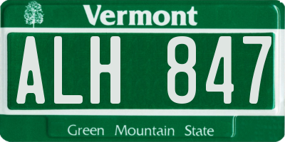 VT license plate ALH847