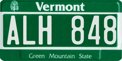 VT license plate ALH848