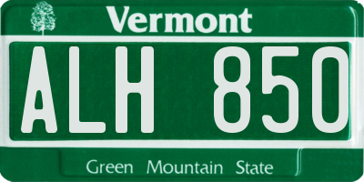 VT license plate ALH850