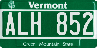 VT license plate ALH852