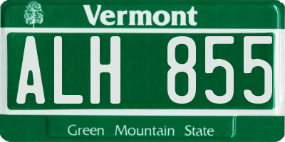 VT license plate ALH855