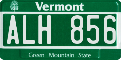 VT license plate ALH856